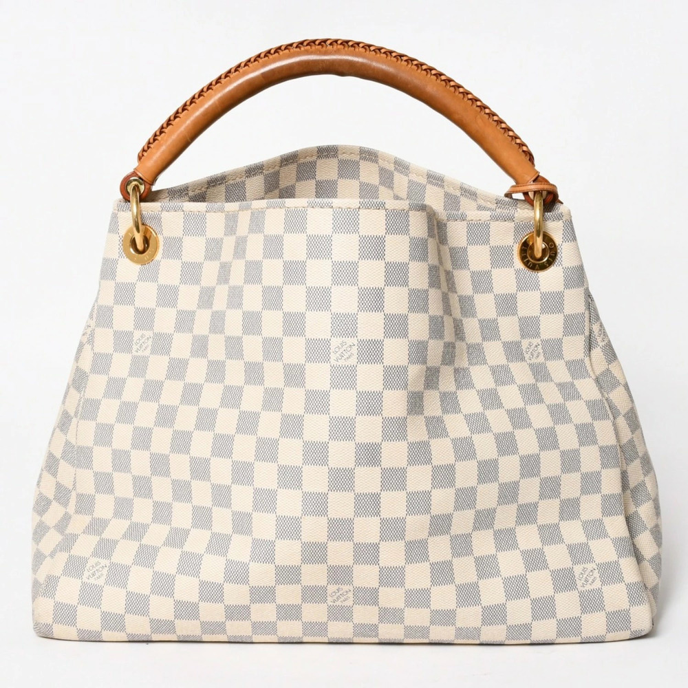 LOUIS VUITTON Artsy Hobo Bag Damier Azur White Gray